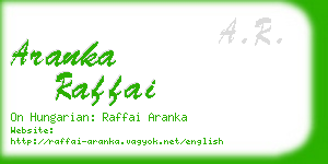 aranka raffai business card